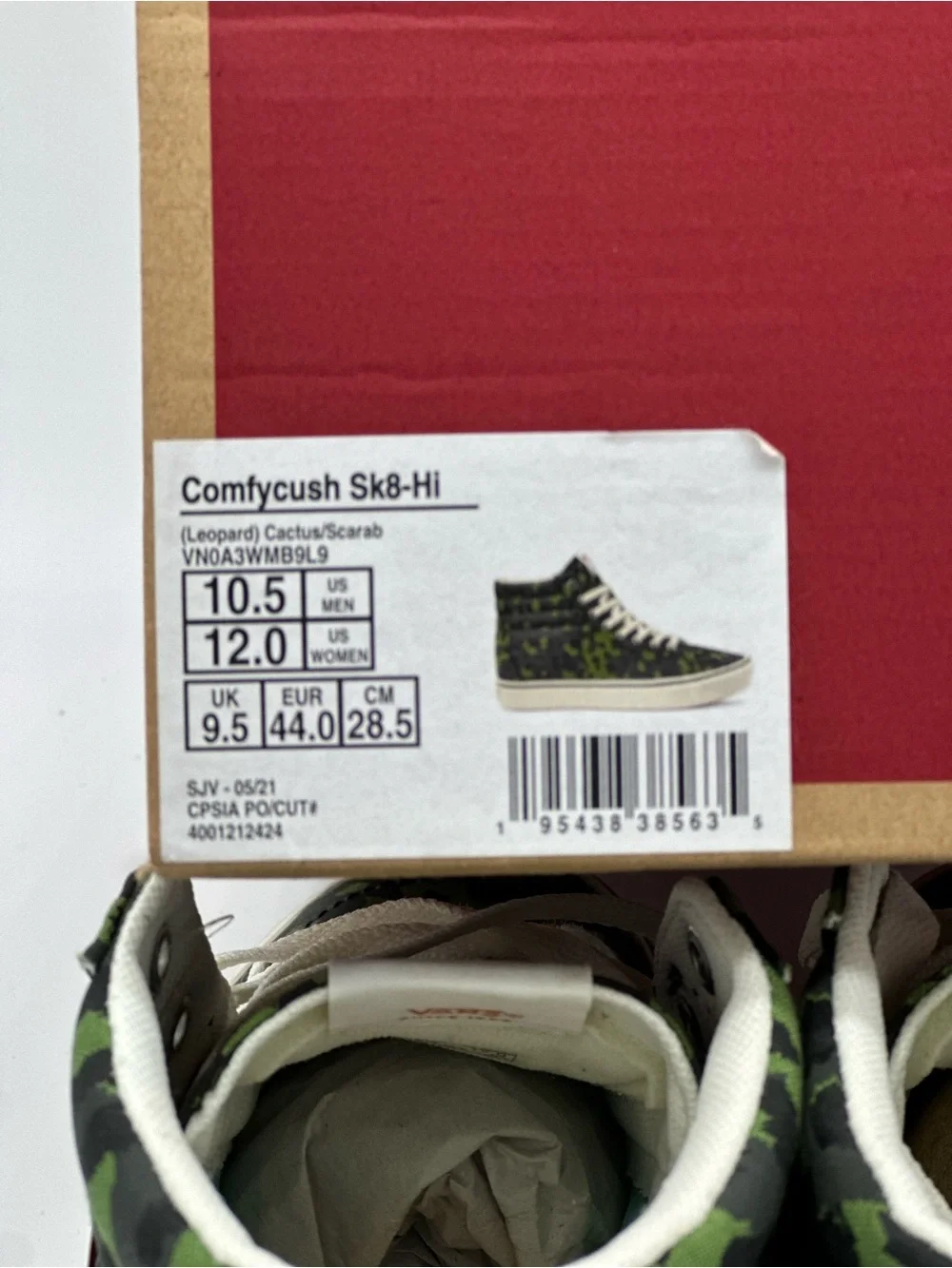 Vans High-Top Sneakers in Green Leopard Camo